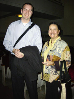 James Barry, Hillary Tann in Wadsworth Auditorium